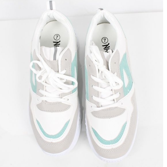 Green Color Block Fashion Retro Platform Sneaker - Picture 5 of 6